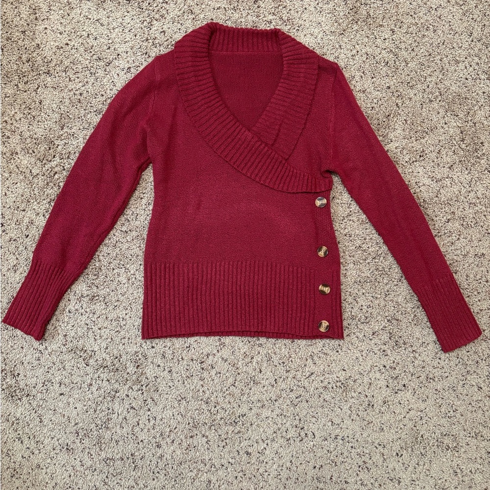 Maroon SHEIN sweater, size small with buttons